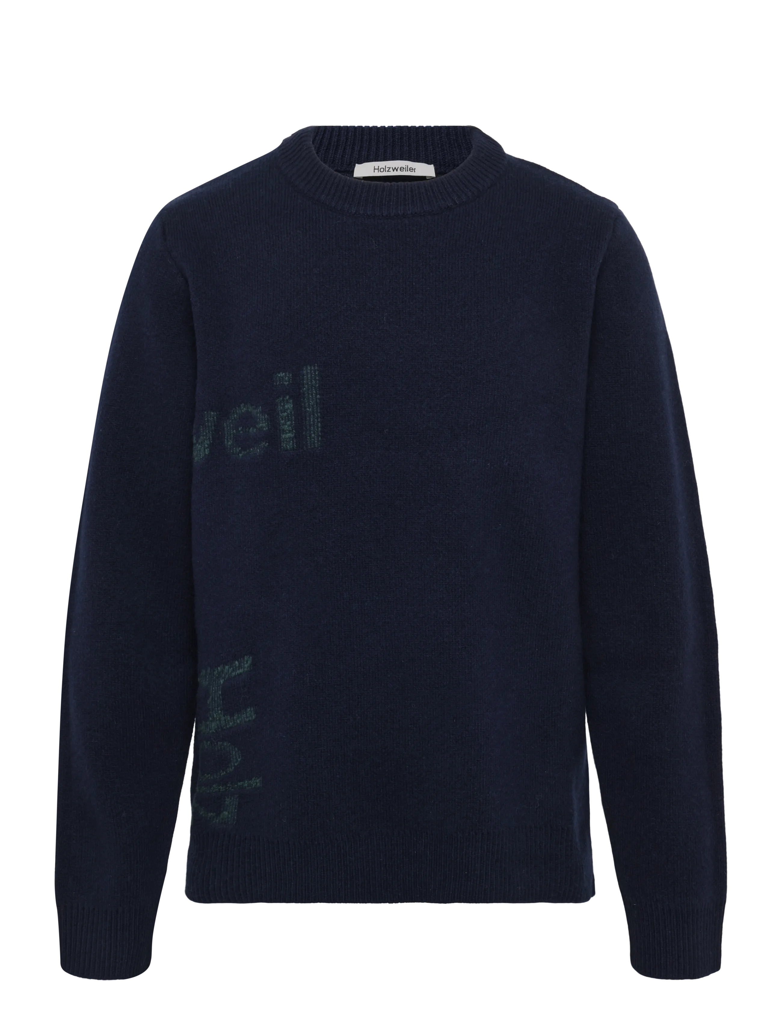 HOLZWEILER Haza Logo Crewneck Sweater, Mænd, Logo Crewneck Striktrøje, Navy, Str: S