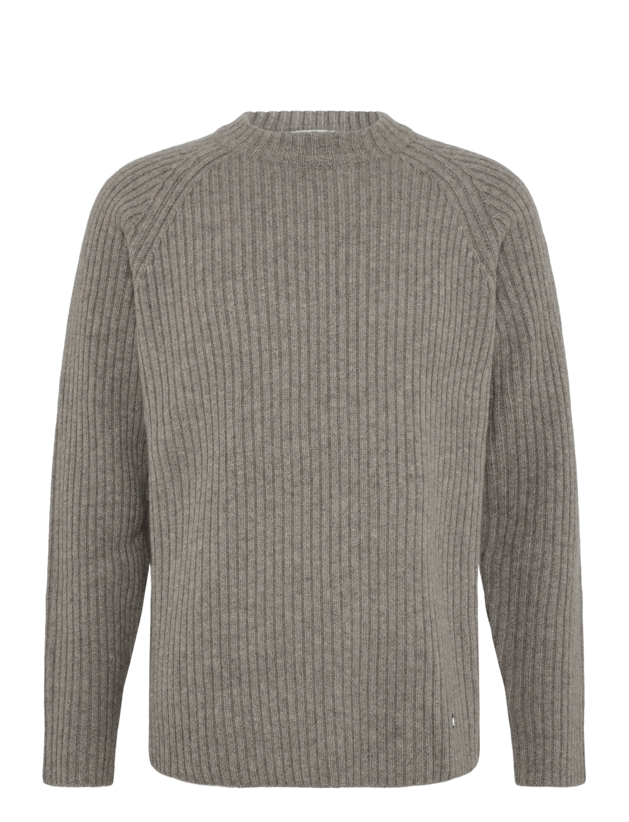 HOLZWEILER Adrian Rib Crewneck - Round Necks - TAUPE / brown