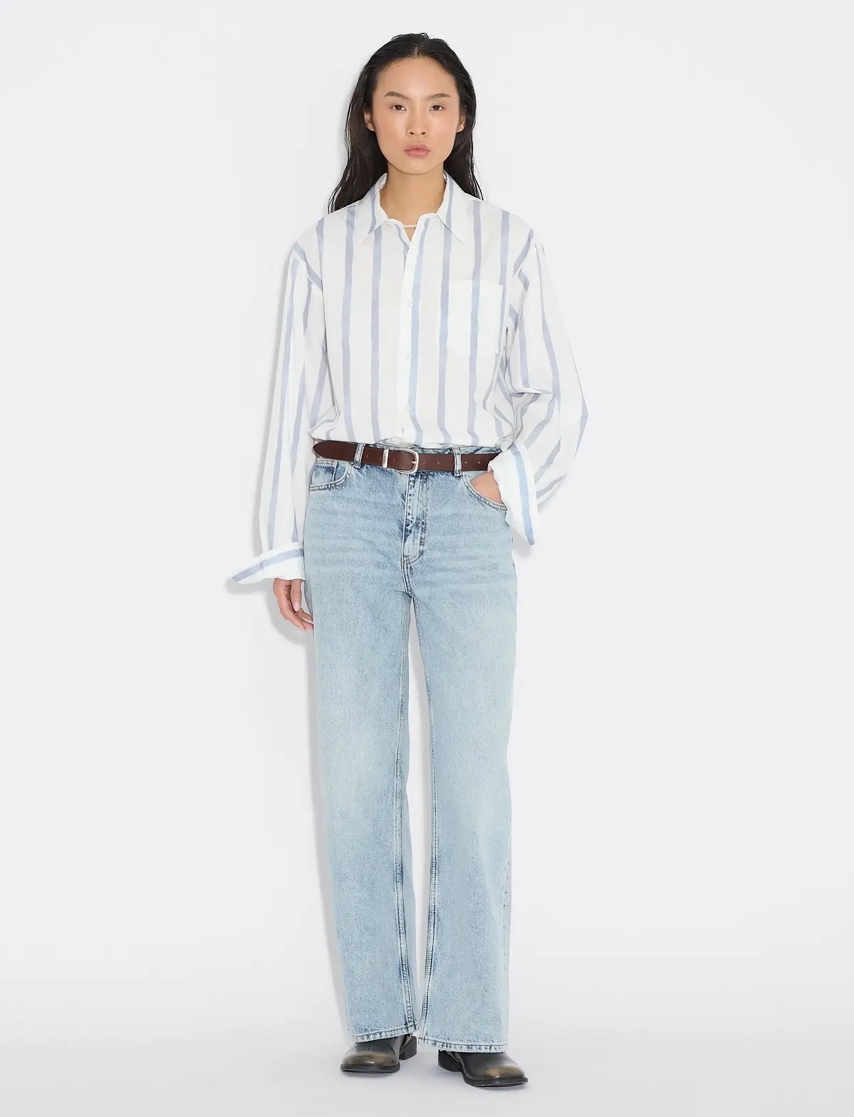 HOLZWEILER W Wide Jeans - Vêtements - BLUE WASHED / blue