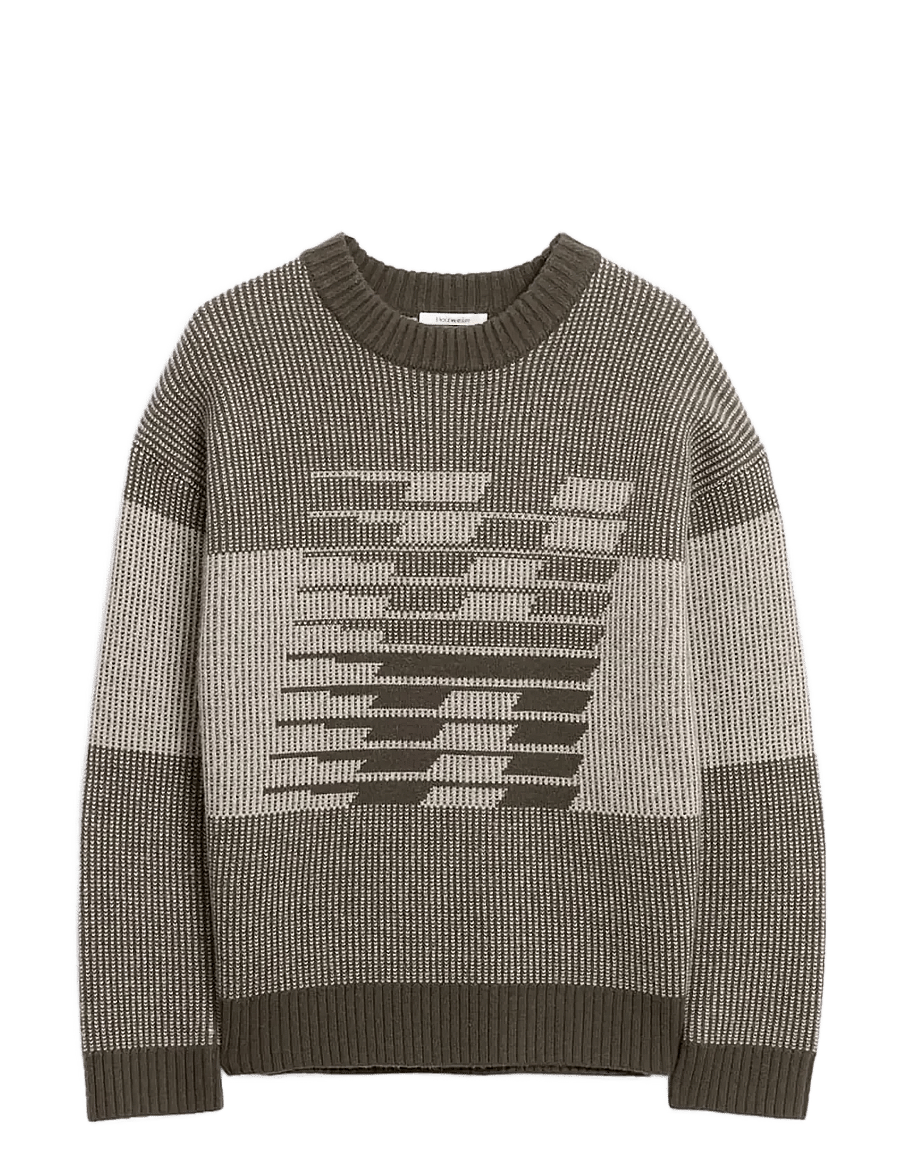 HOLZWEILER - Ski Logo Crewneck Sweater - Ümara kaelusega - dk. green mix - 1