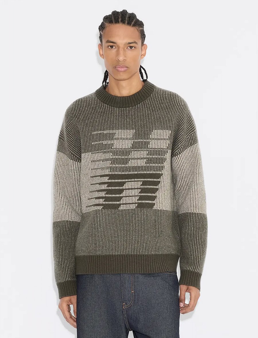 HOLZWEILER - Ski Logo Crewneck Sweater - Ümara kaelusega - dk. green mix - 0