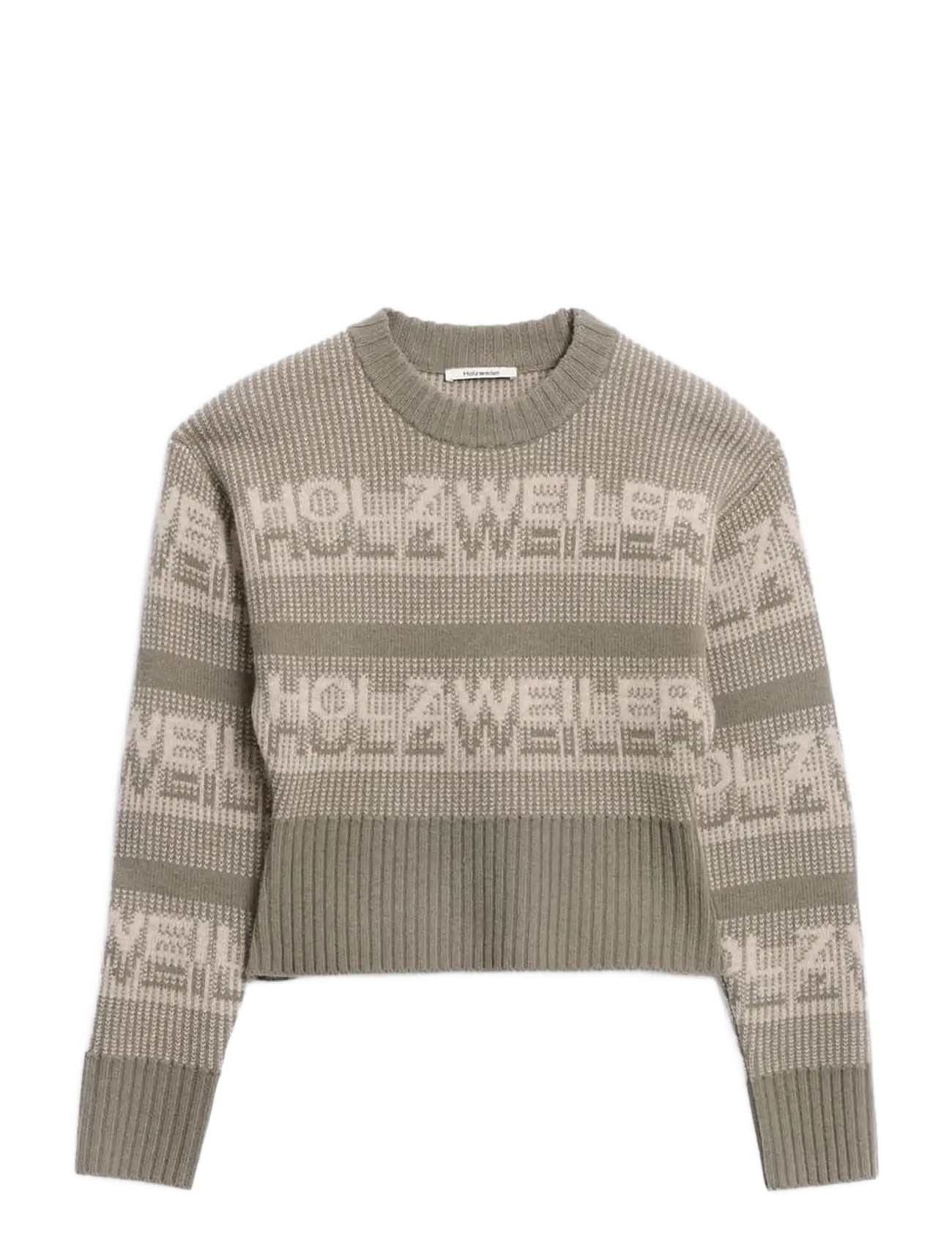 HOLZWEILER Ski Cropped Crewneck - Rõivad - KHAKI MIX / grey