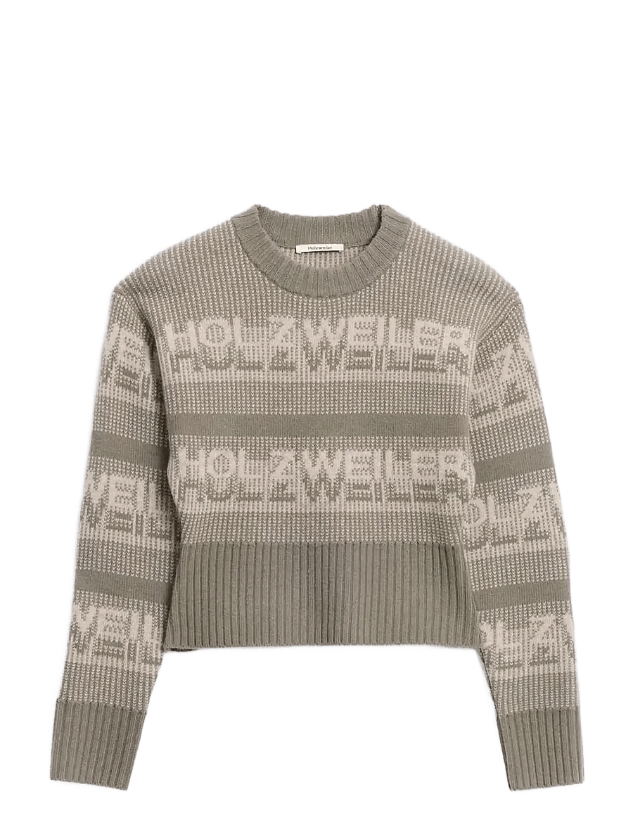 HOLZWEILER - Ski Cropped Crewneck - khaki mix - 1