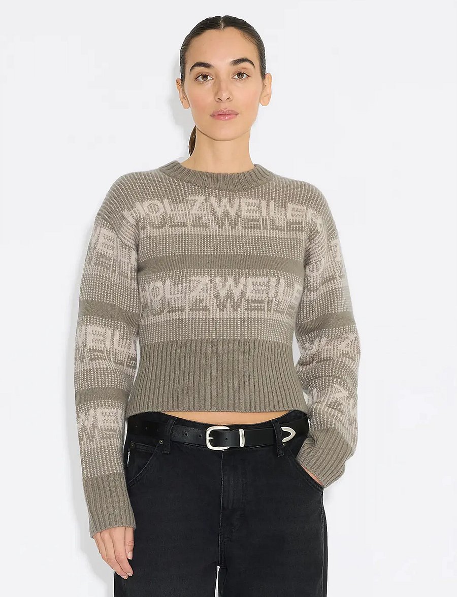 HOLZWEILER - Ski Cropped Crewneck - khaki mix - 2