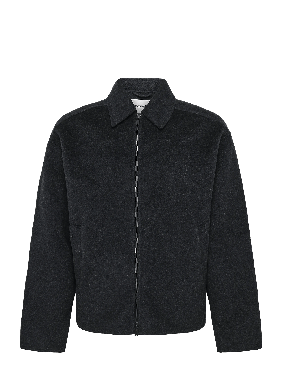 HOLZWEILER - Chive Zip-Up Wool Jacket - winterjacken - dk. grey - 0