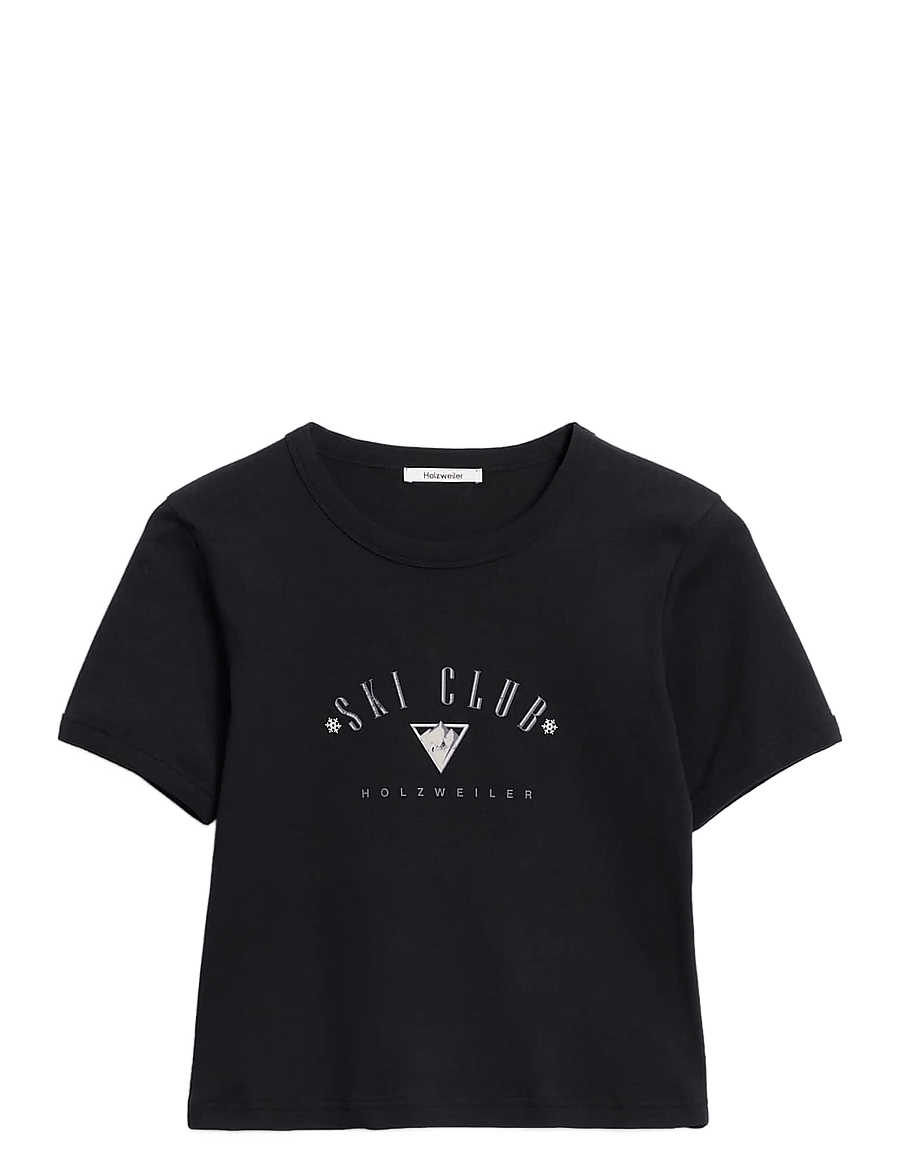 HOLZWEILER - Chloe Cropped Tee - crop tops - black - 1