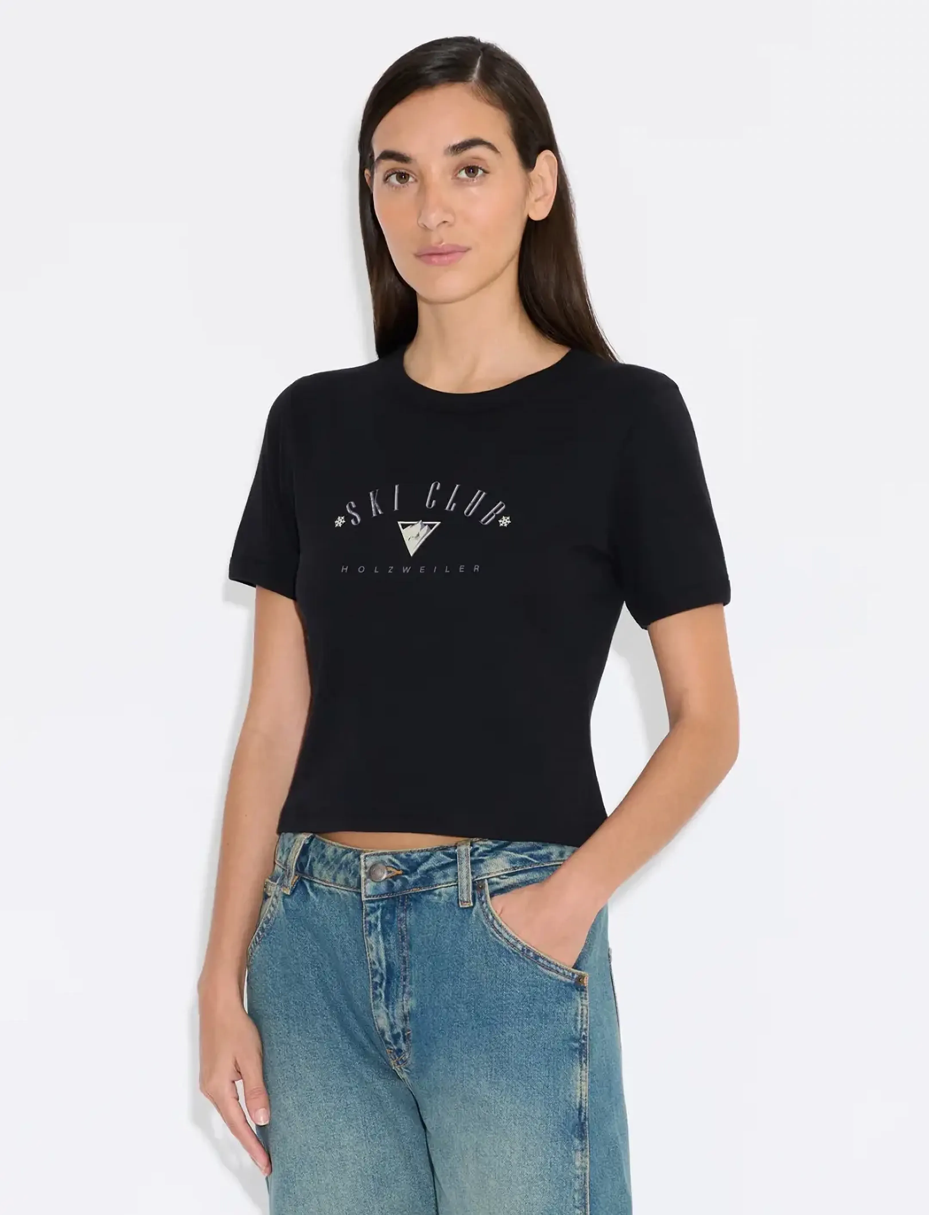 HOLZWEILER - Chloe Cropped Tee - black - 0