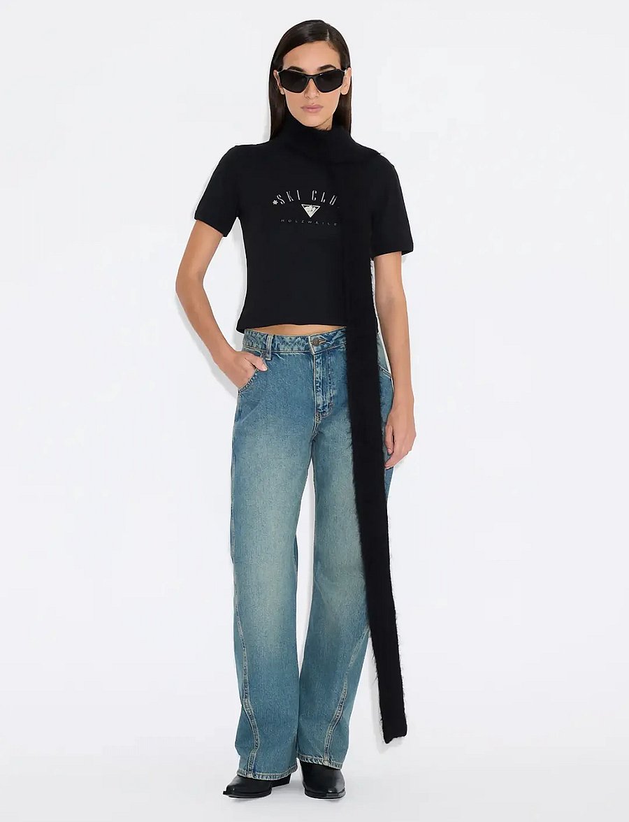 HOLZWEILER - Chloe Cropped Tee - crop tops - black - 2