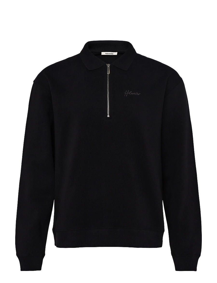 HOLZWEILER - Martin Half-Zip Sweater - poolpika lukuga džemprid - black - 0