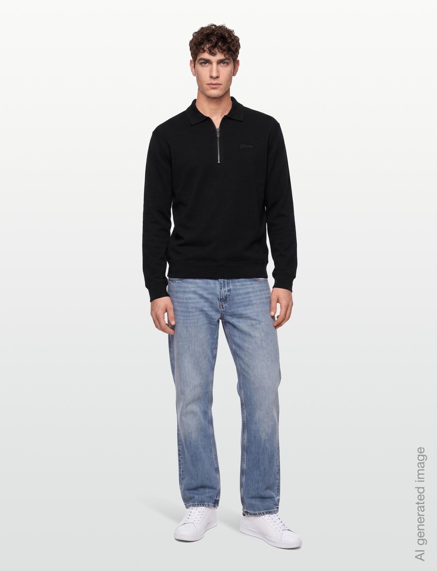 HOLZWEILER - Martin Half-Zip Sweater - dressipluusid - black - 0