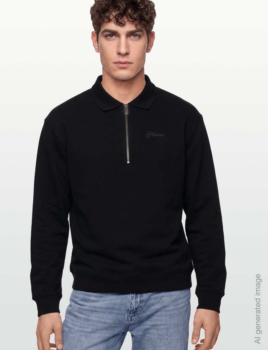 HOLZWEILER - Martin Half-Zip Sweater - dressipluusid - black - 3