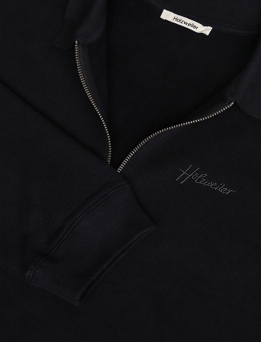 HOLZWEILER - Martin Half-Zip Sweater - poolpika lukuga džemprid - black - 2