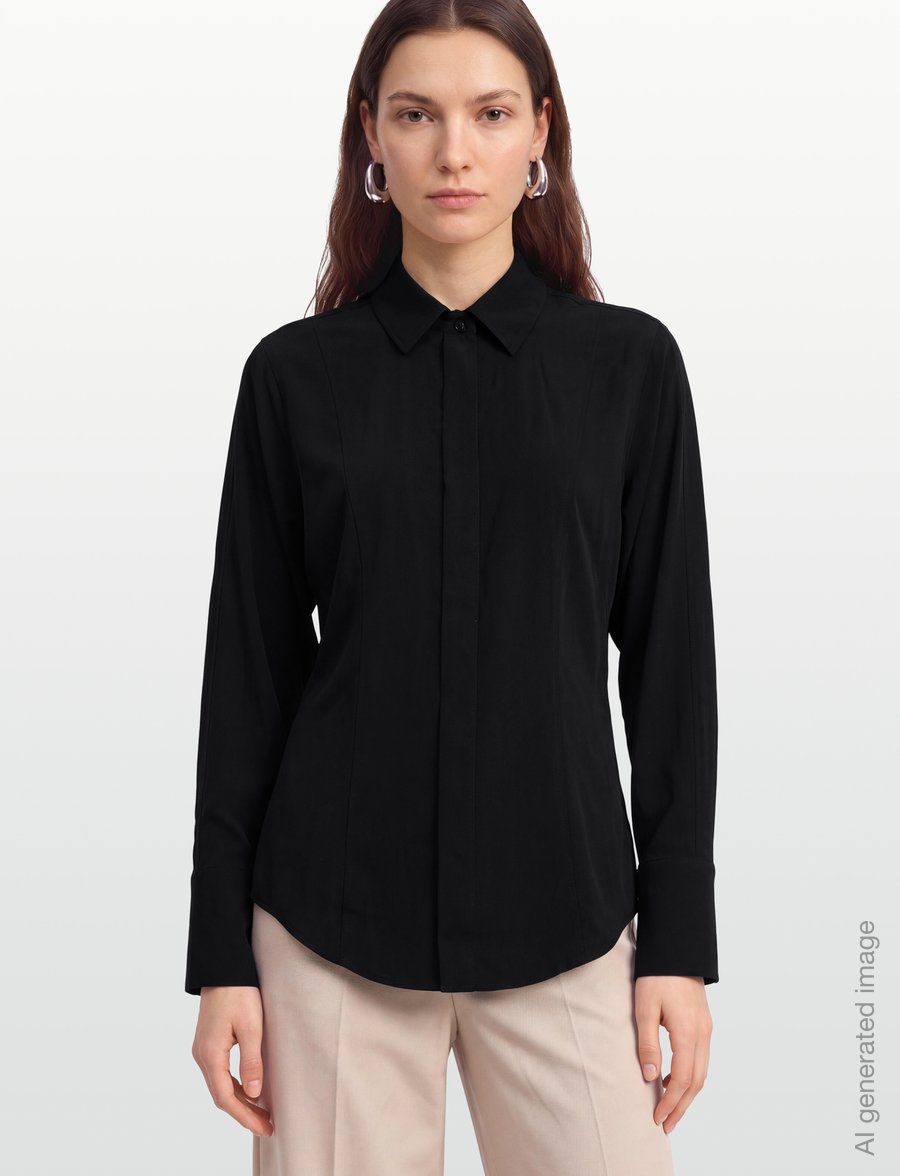 HOLZWEILER - Sara Shirt - langærmede skjorter - black - 3
