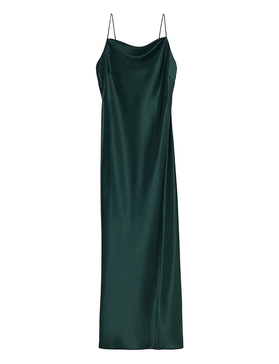 HOLZWEILER - Robyn Midi Dress - slip dresses - dk green (scarab) - 1