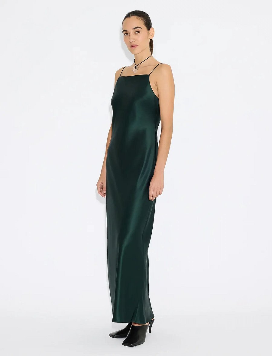 HOLZWEILER - Robyn Midi Dress - slip dresses - dk green (scarab) - 2