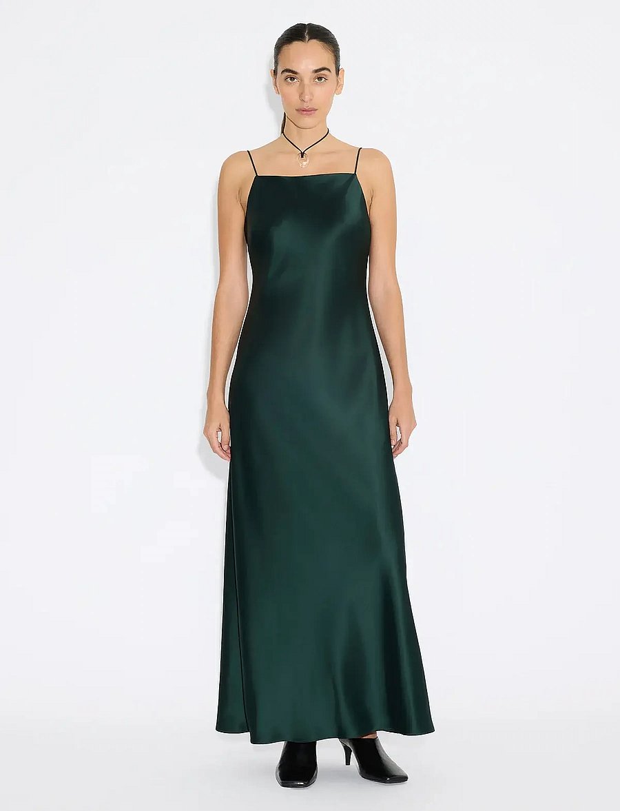 HOLZWEILER - Robyn Midi Dress - slip dresses - dk green (scarab) - 3