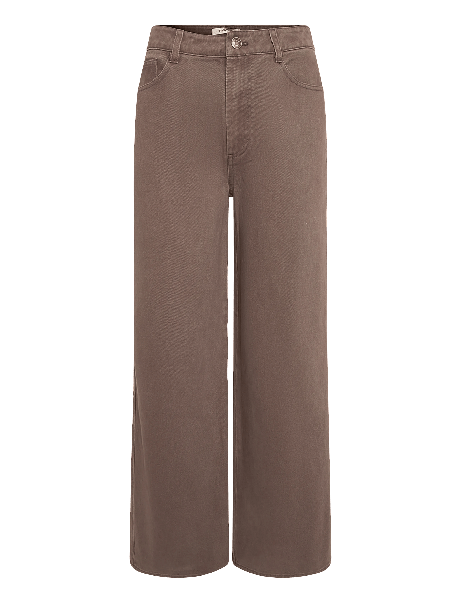 HOLZWEILER - Ann Wide Trousers - laia säärega püksid - brown - 1