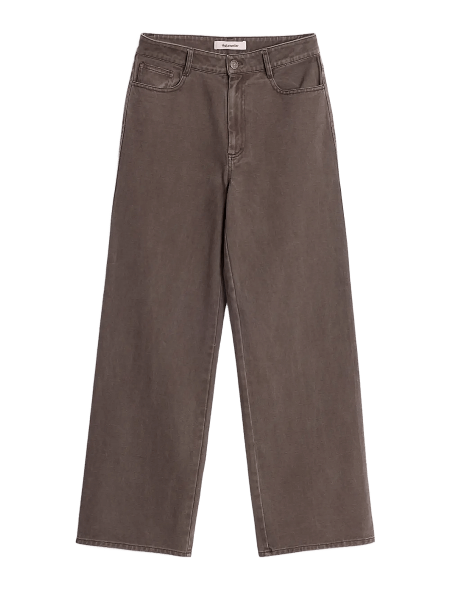 HOLZWEILER - Ann Wide Trousers - laia säärega püksid - brown - 0