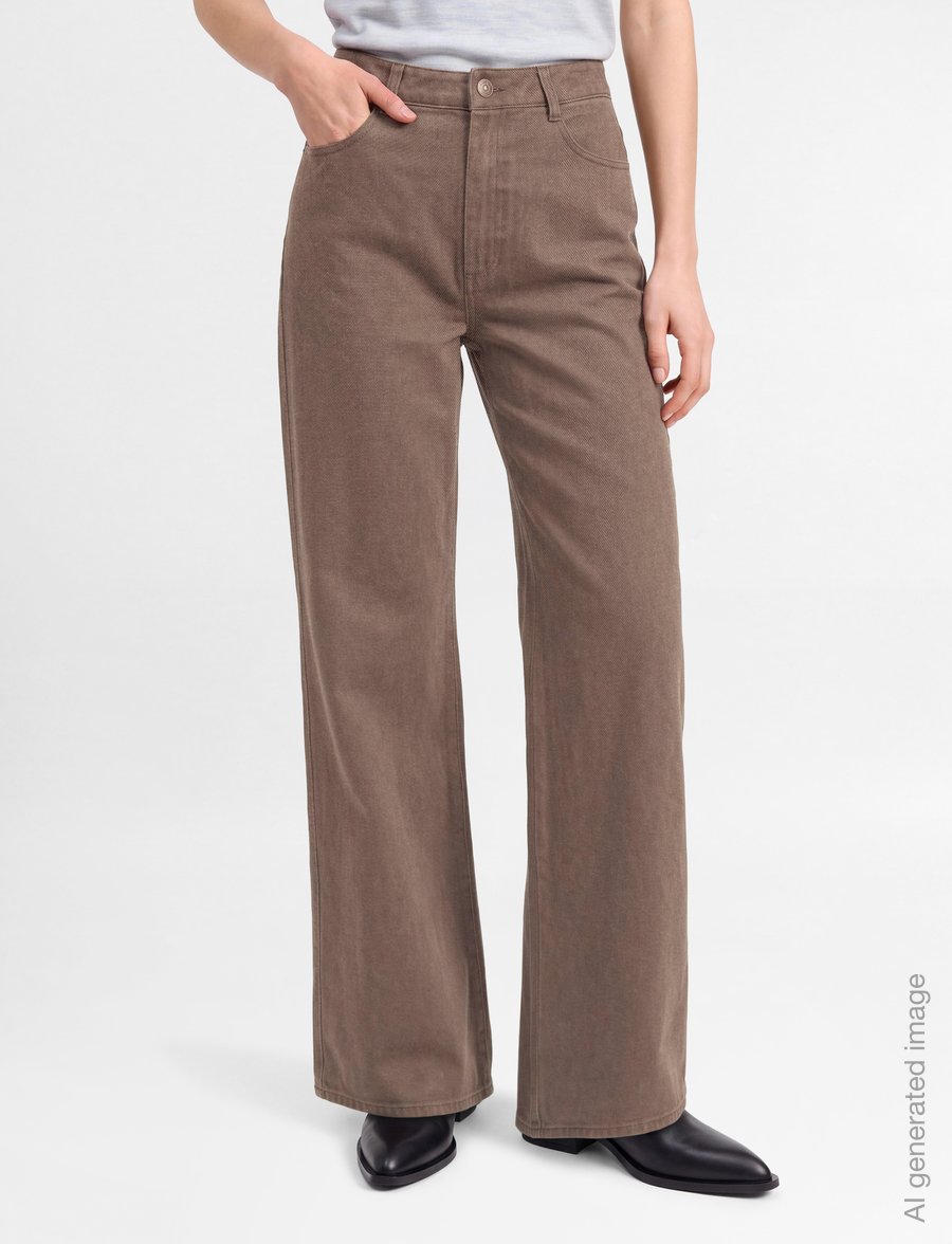 HOLZWEILER - Ann Wide Trousers - laia säärega püksid - brown - 3