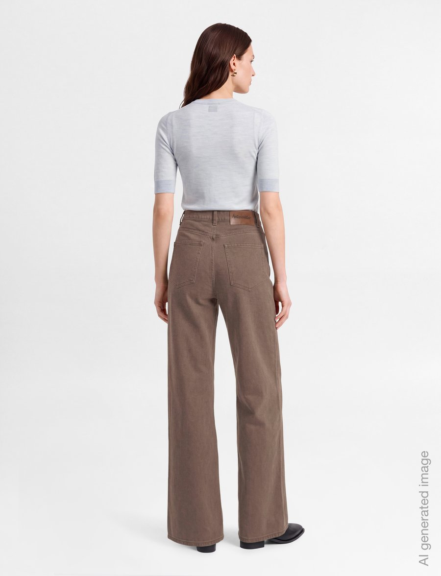 HOLZWEILER - Ann Wide Trousers - laia säärega püksid - brown - 4
