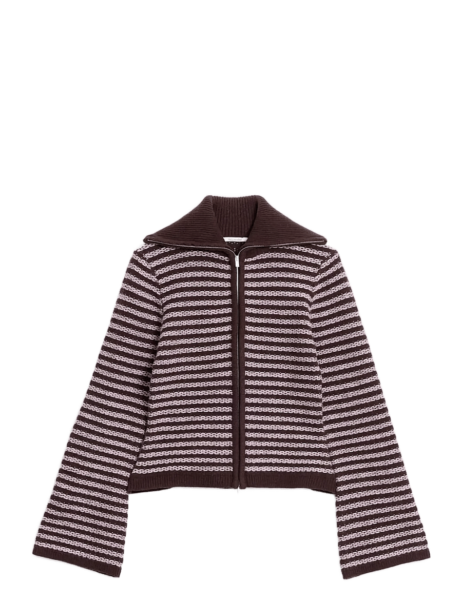 HOLZWEILER - Lilla Stripe Cardigan - cardigans - brown mix - 1