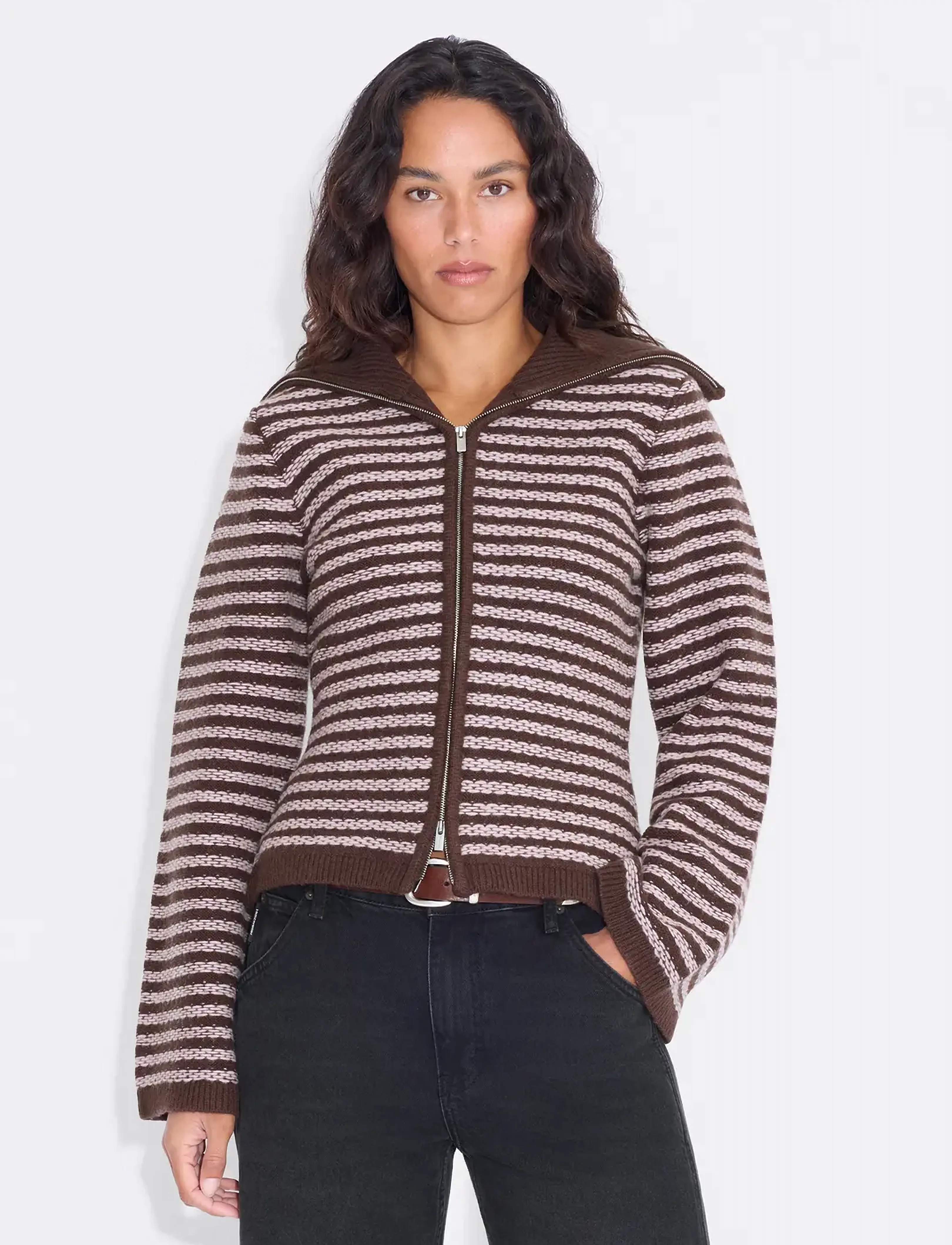 HOLZWEILER - Lilla Stripe Cardigan - brown mix - 2