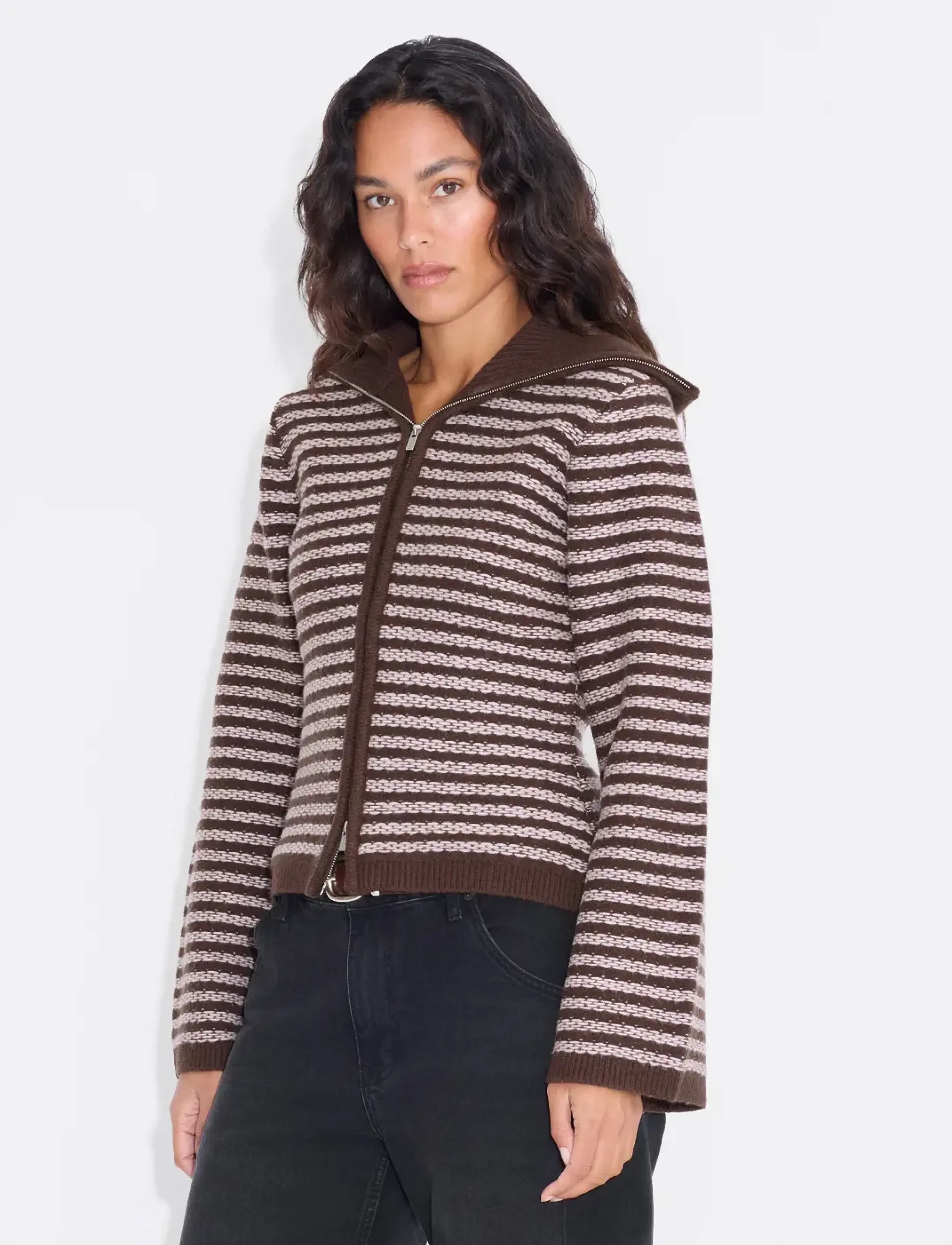 HOLZWEILER - Lilla Stripe Cardigan - brown mix - 3