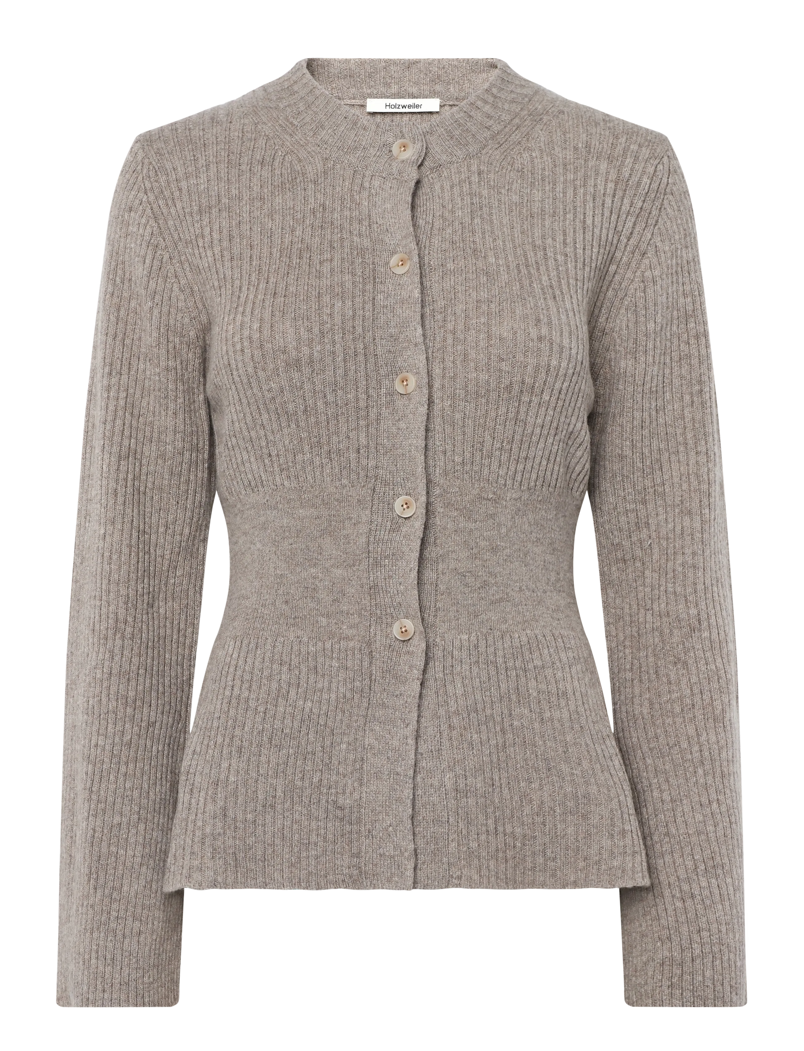 HOLZWEILER Amara Fitted Cardigan - Tøj - TAUPE / brown