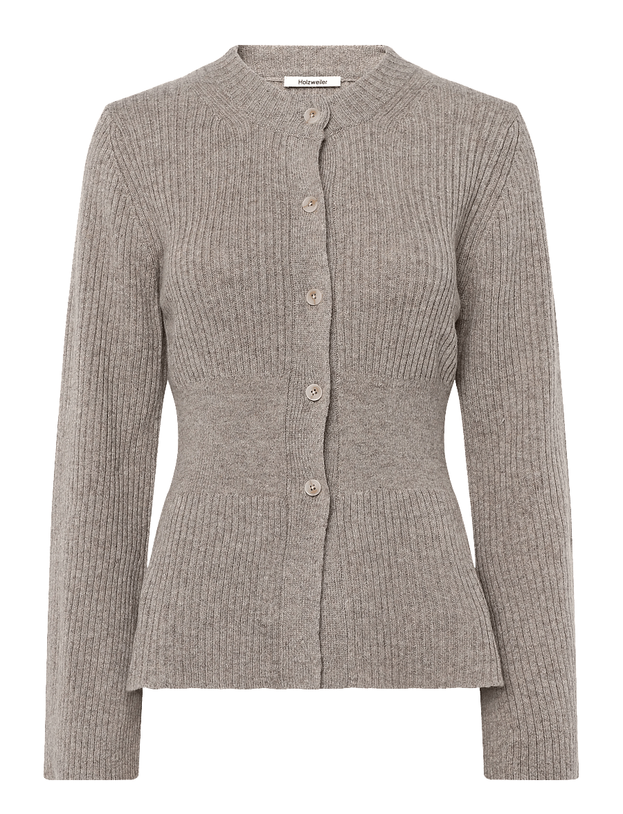 HOLZWEILER - Amara Fitted Cardigan - strickjacken - taupe - 0