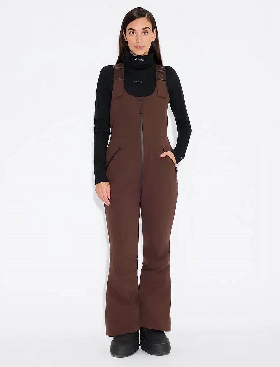 HOLZWEILER - W Tryvann Bib Trousers - skidkläder - dk. brown - 0
