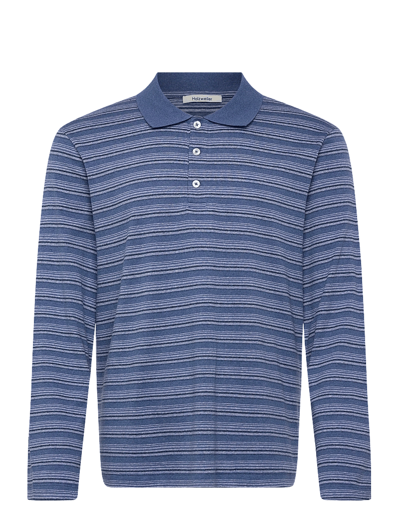 HOLZWEILER - Sonny LS Polo - langærmede poloer - blue stripe - 1