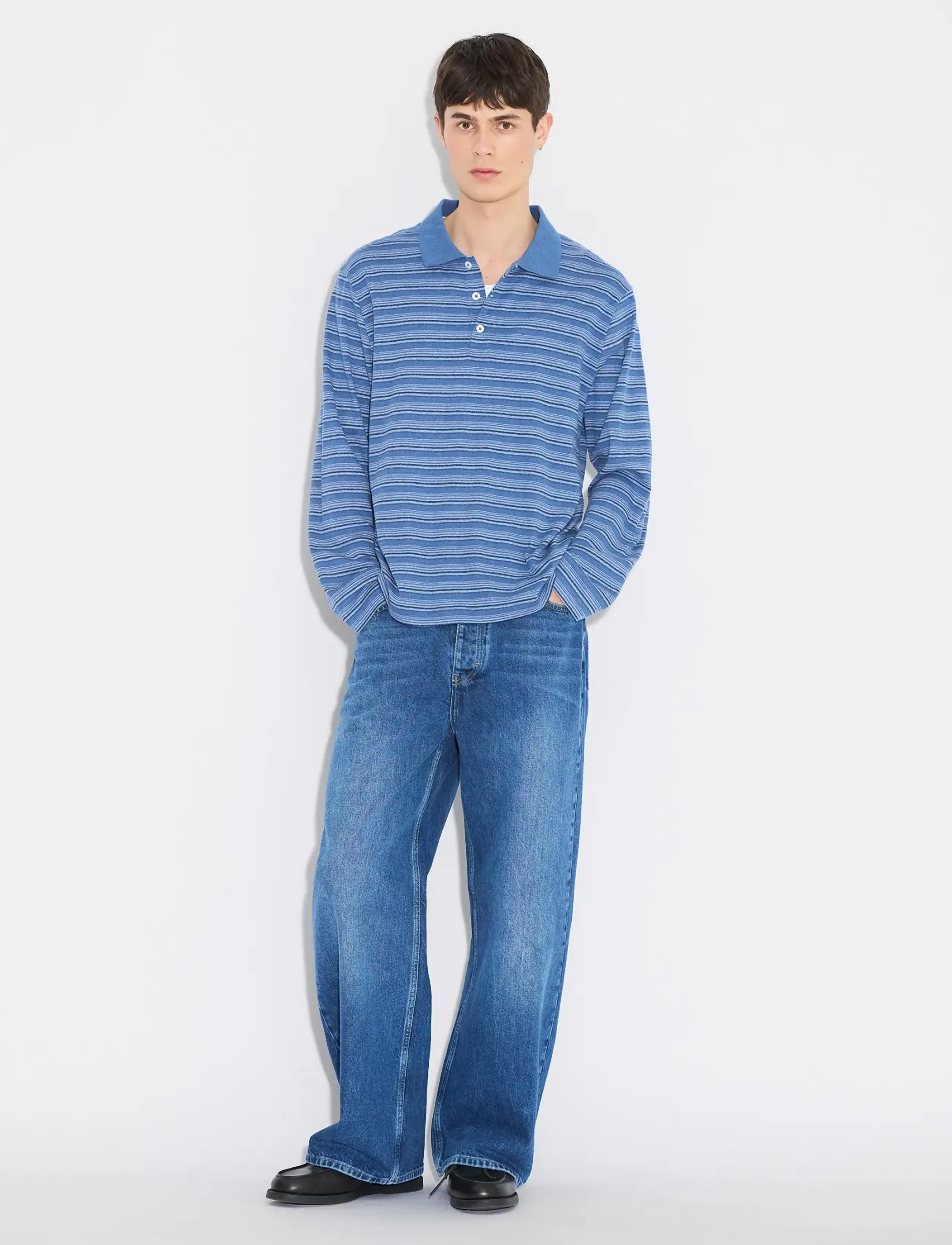 HOLZWEILER Sonny LS Polo - Spring Wardrobe - BLUE STRIPE / navy