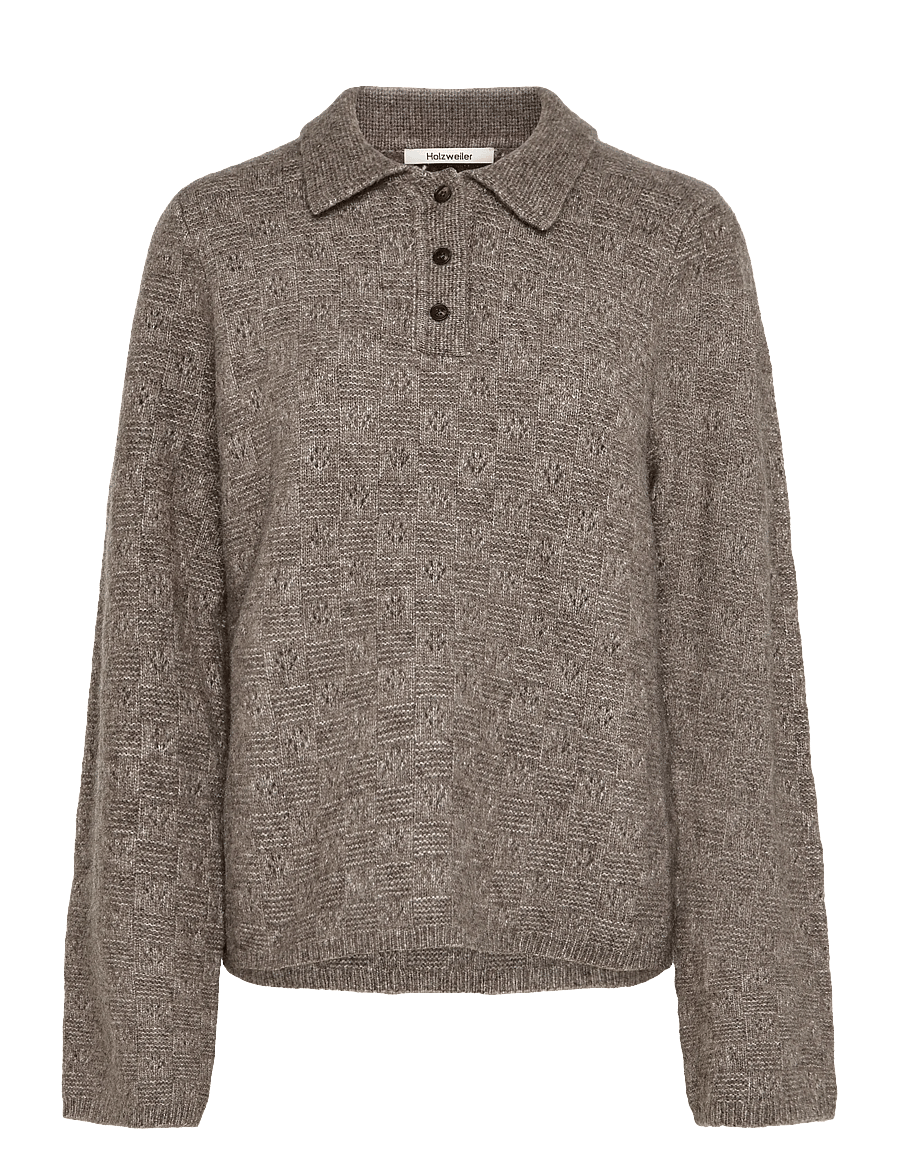 HOLZWEILER - Jackie Polo Sweater - stickade tröjor - taupe - 0
