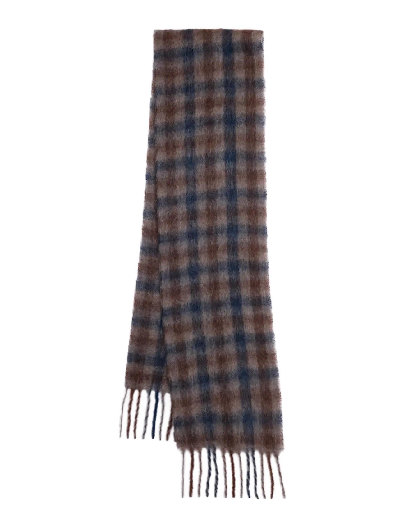 HOLZWEILER Fresia Slim Scarf - Transitional Layering - BROWN CHECK / brown