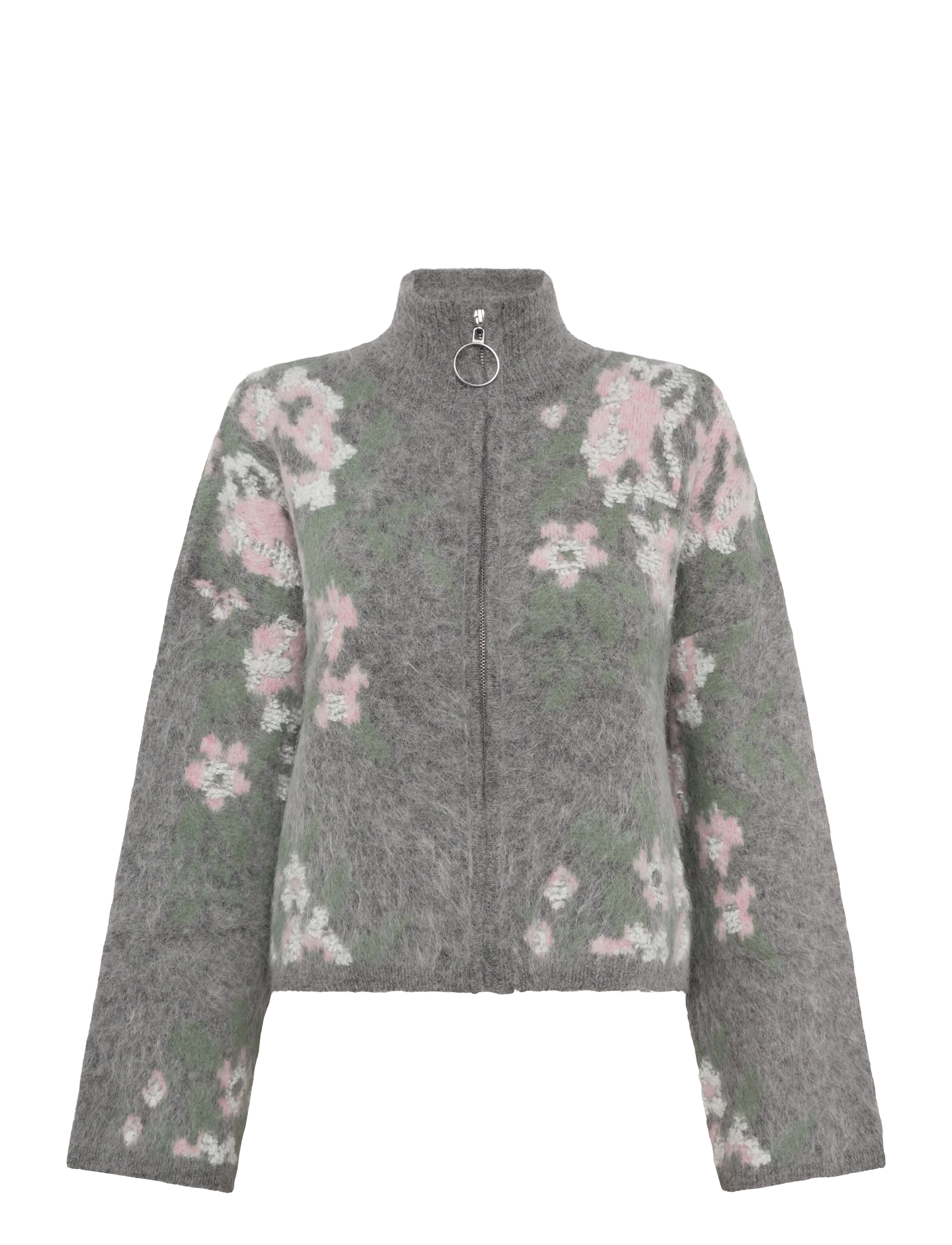 HOLZWEILER Tine Floral Cardigan - Kardiganid - GREY MIX / grey