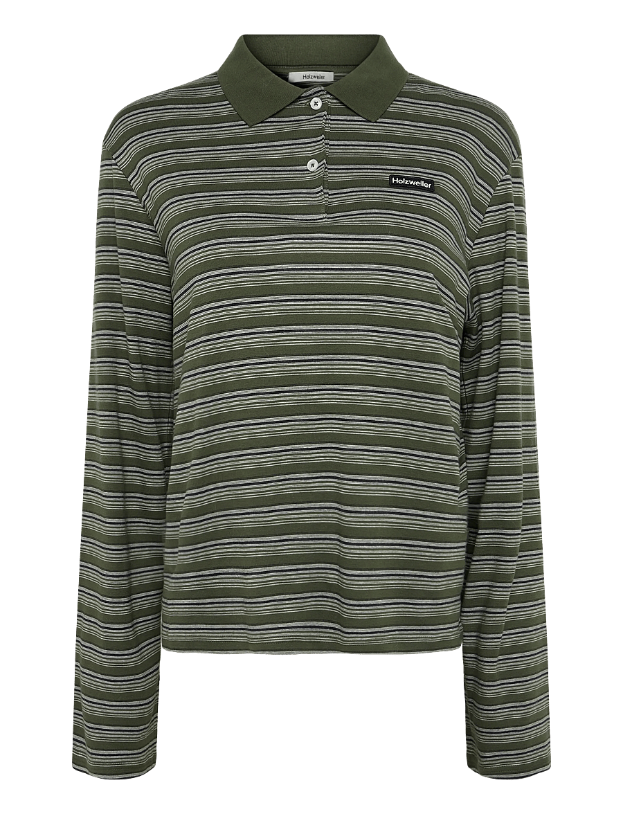 HOLZWEILER - Sunny Polo - poloshirts - green stripe - 0