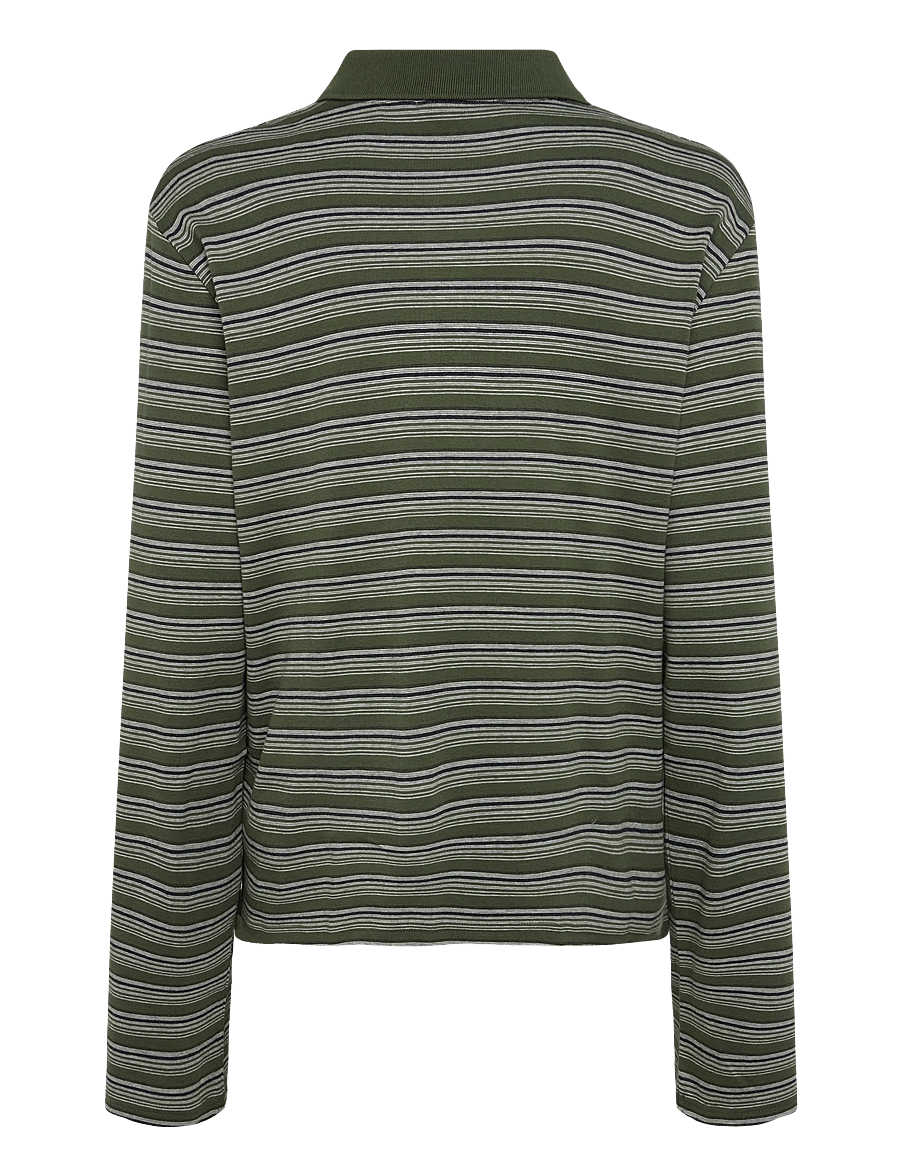 HOLZWEILER - Sunny Polo - poloshirts - green stripe - 1