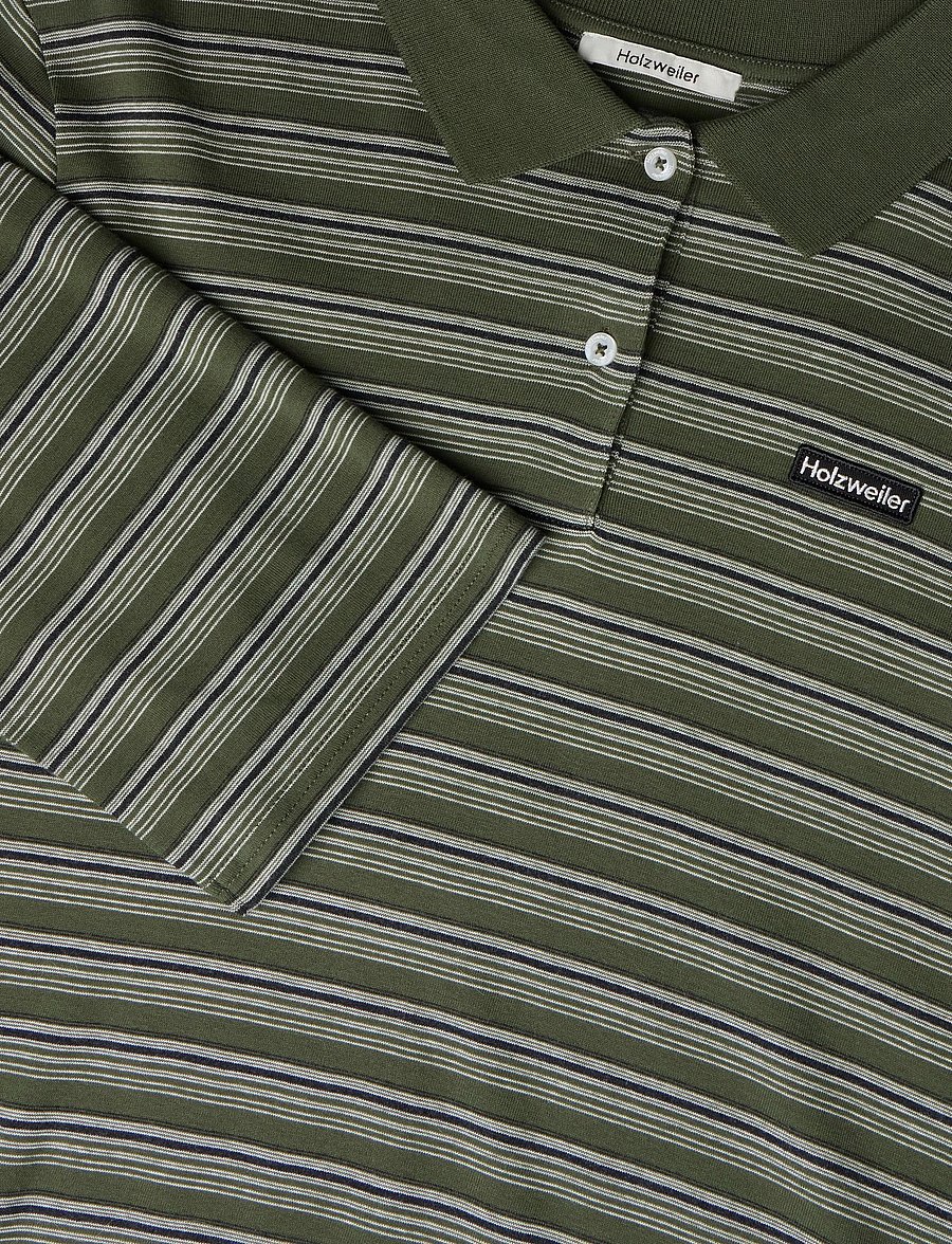 HOLZWEILER - Sunny Polo - poloshirts - green stripe - 2