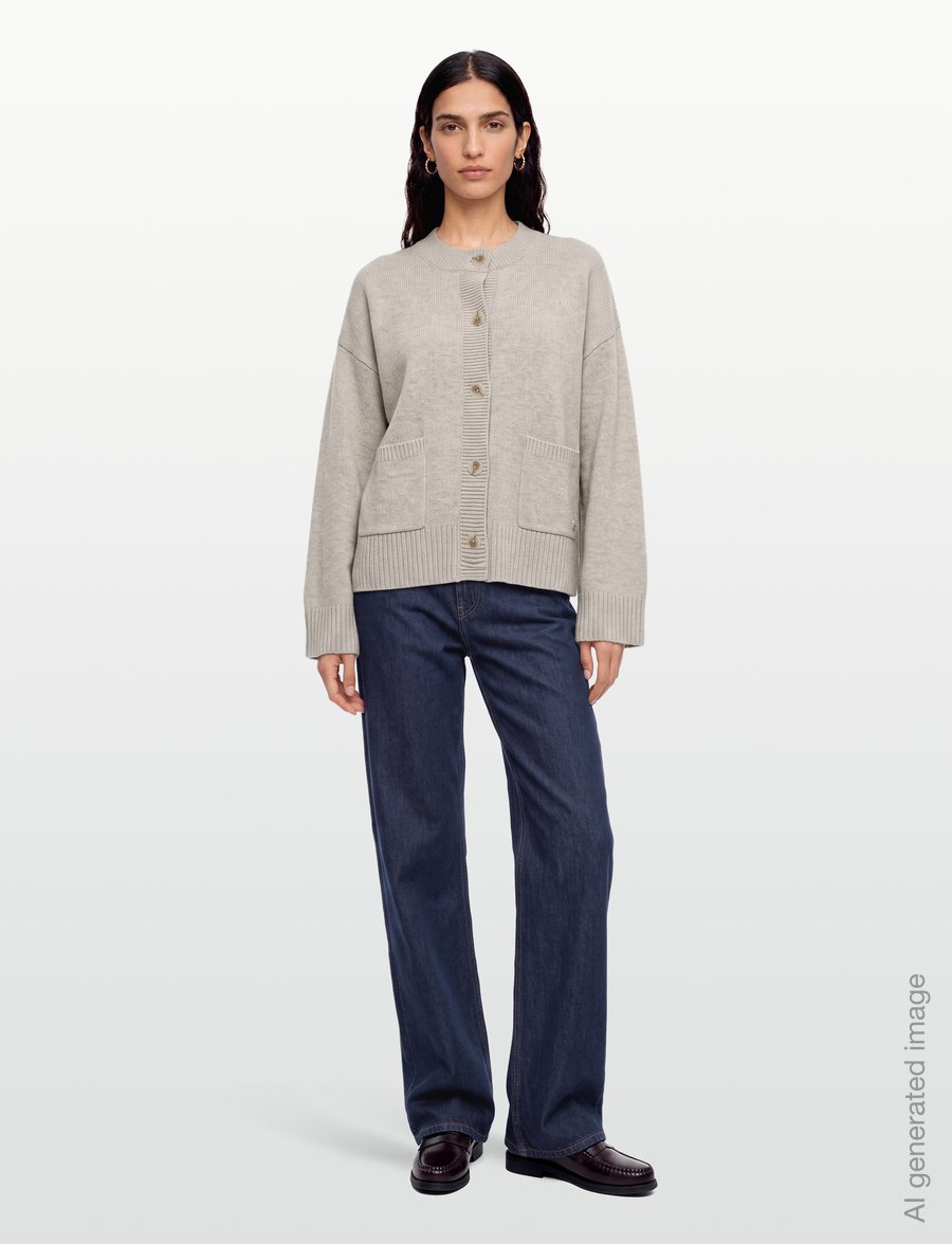 HOLZWEILER - Julia Wide Cardigan - strickjacken - ecru mix - 0