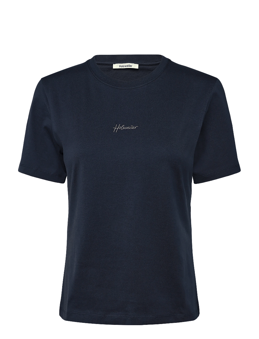 HOLZWEILER - Anja Embroidery Tee - t-särgid - navy - 0