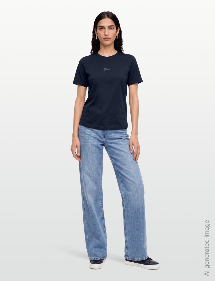 HOLZWEILER - Anja Embroidery Tee - t-shirts - navy - 0