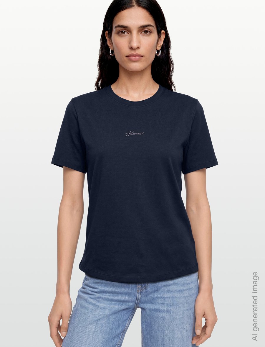 HOLZWEILER - Anja Embroidery Tee - t-shirts - navy - 3