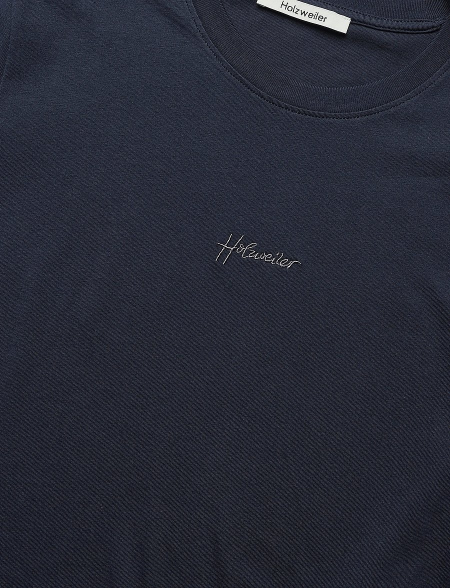 HOLZWEILER - Anja Embroidery Tee - t-särgid - navy - 2