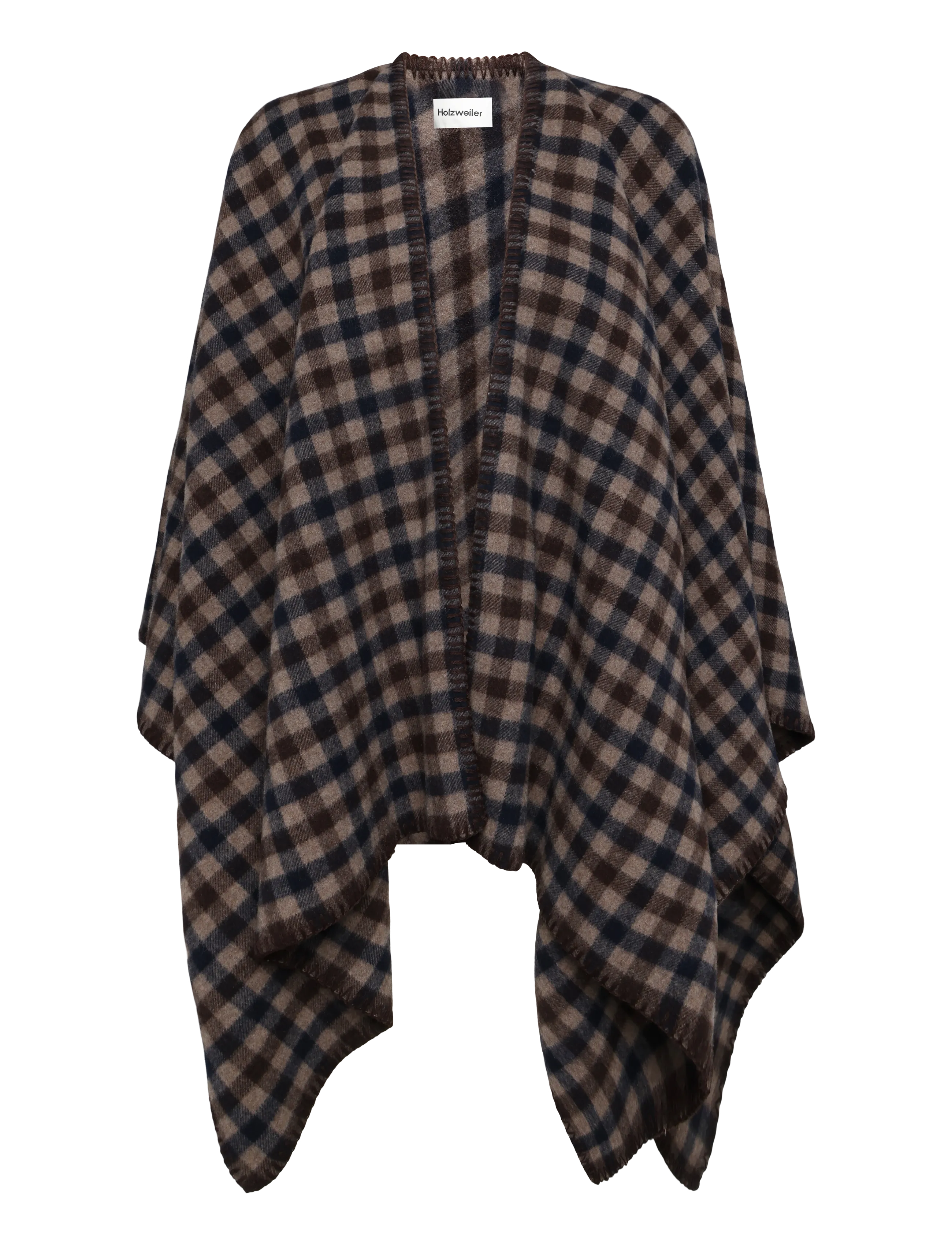 HOLZWEILER Tableau Poncho - Strik - BROWN CHECK / brown