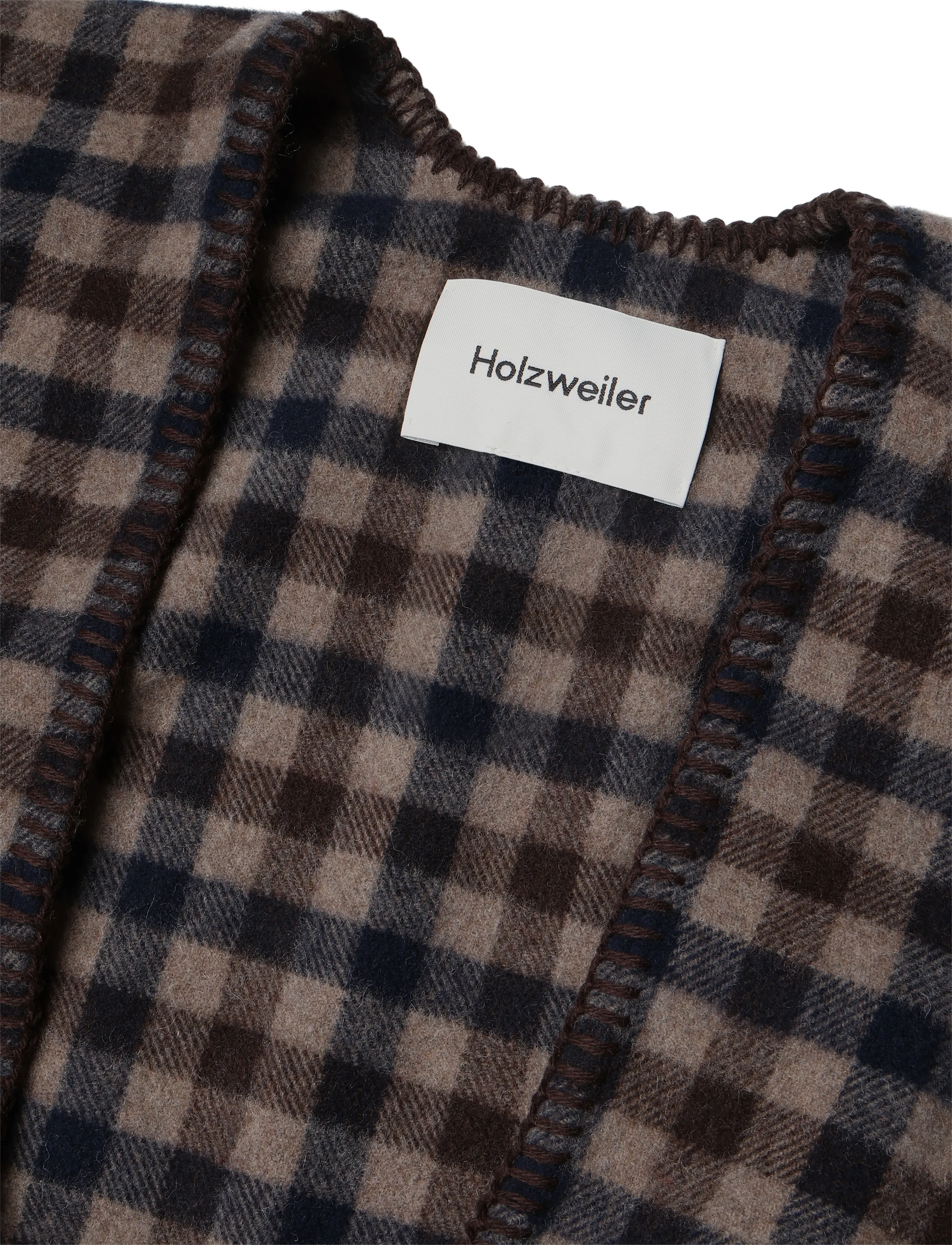 HOLZWEILER - Tableau Poncho - vinterjakker - brown check - 2