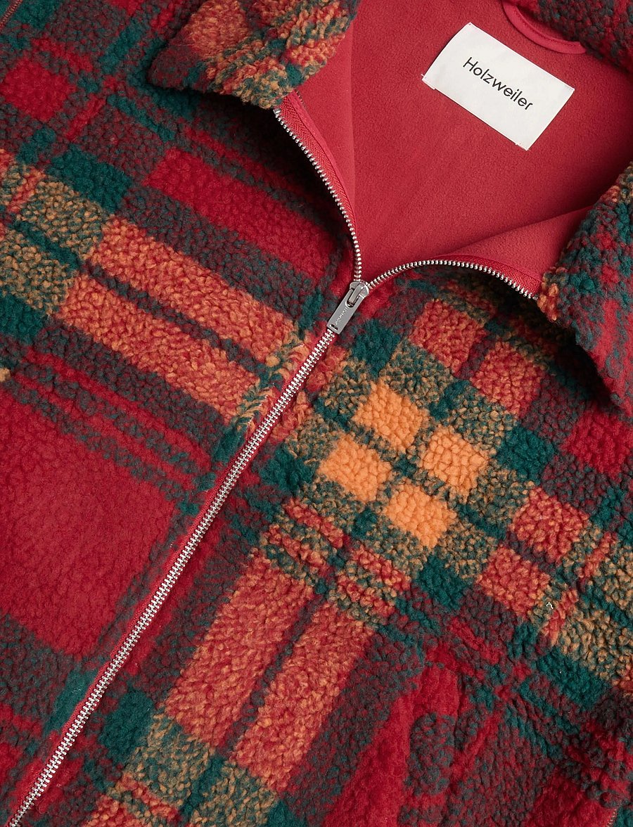 HOLZWEILER - Ellie Fleece Jacket - red check - 2
