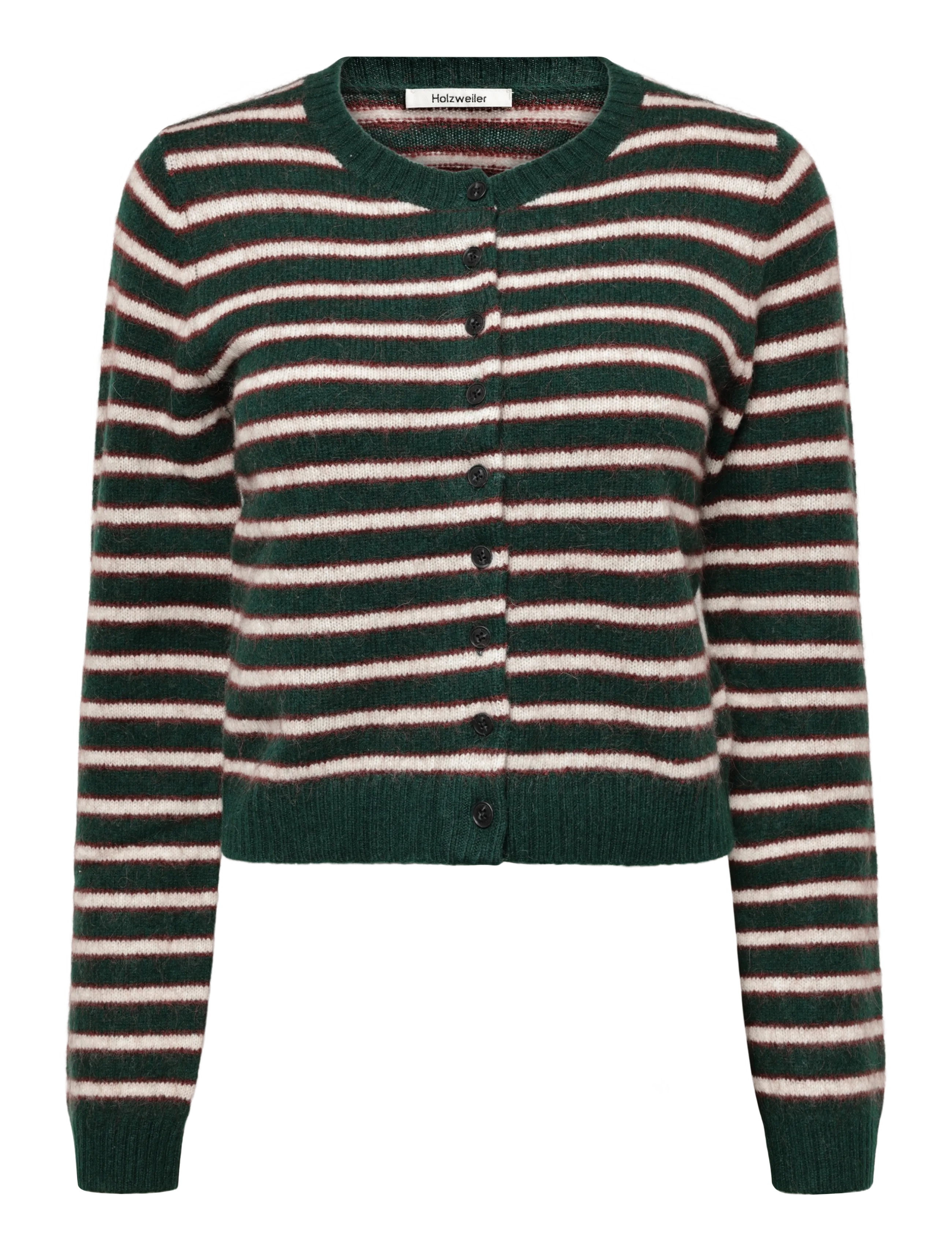HOLZWEILER Mia Stripe Cardigan, Kvinder, Stribet Cardigan, Grøn, Str: M