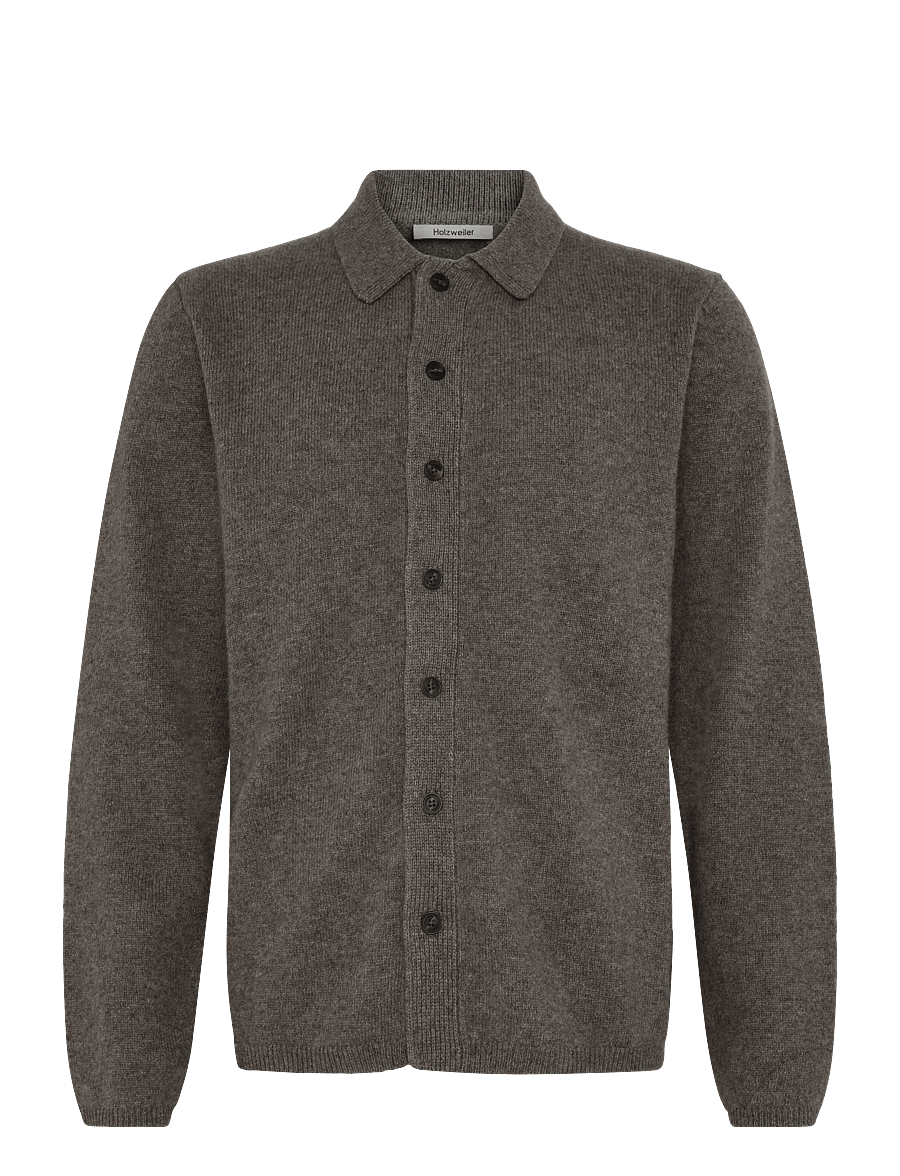 HOLZWEILER - Isak Knitted Shirt - pikkade varrukatega kootud polod - taupe - 0