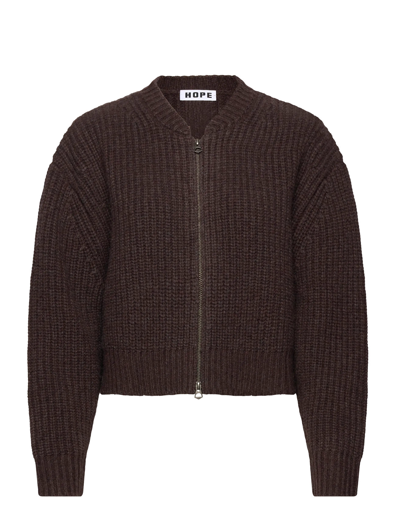 Hope Bomber Cardigan Red Earth Melange Wool-36 - - 38 1