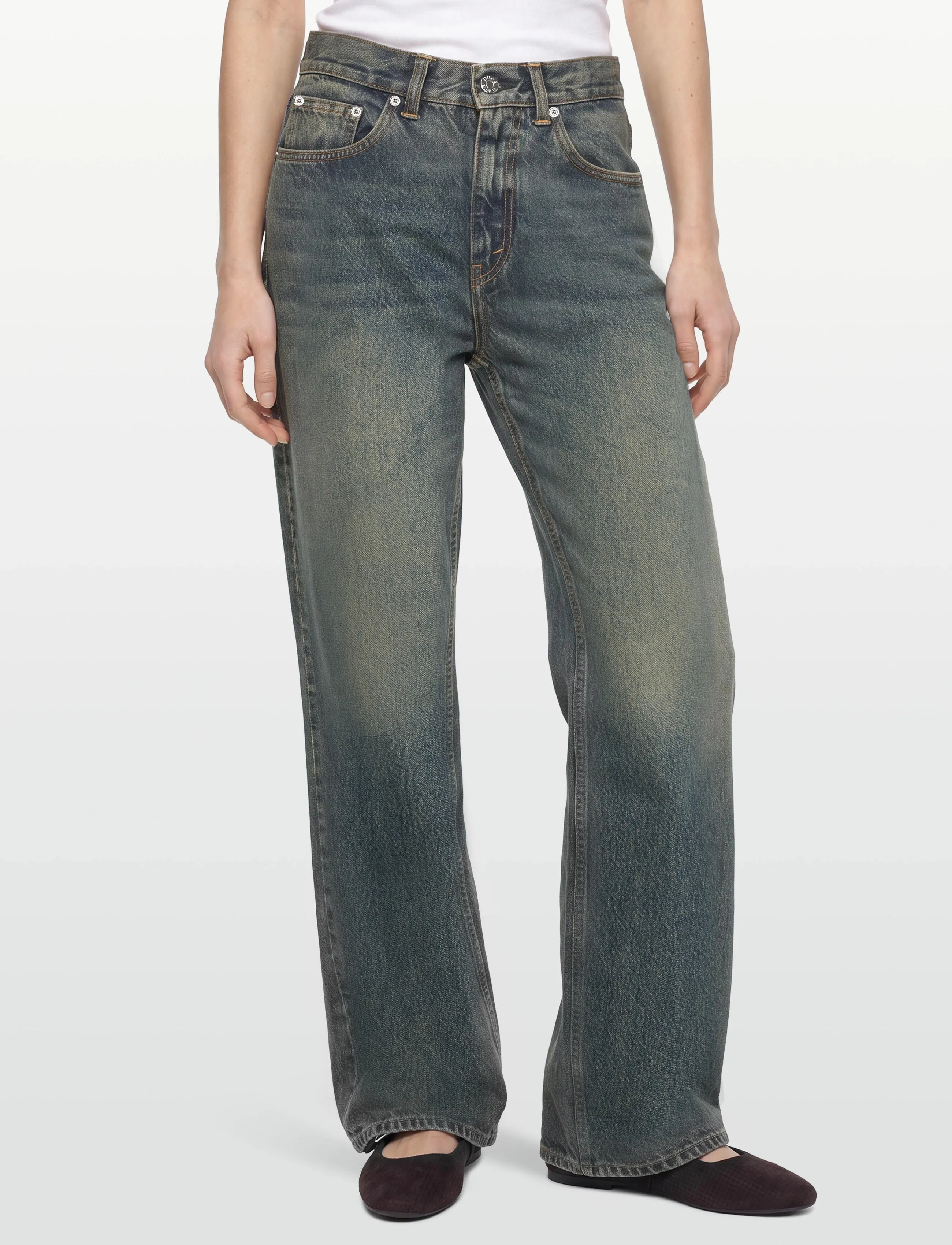 Hope - Beat Jeans Mid Blue Dirty - hosen mit weitem bein - mid blue dirty - 3